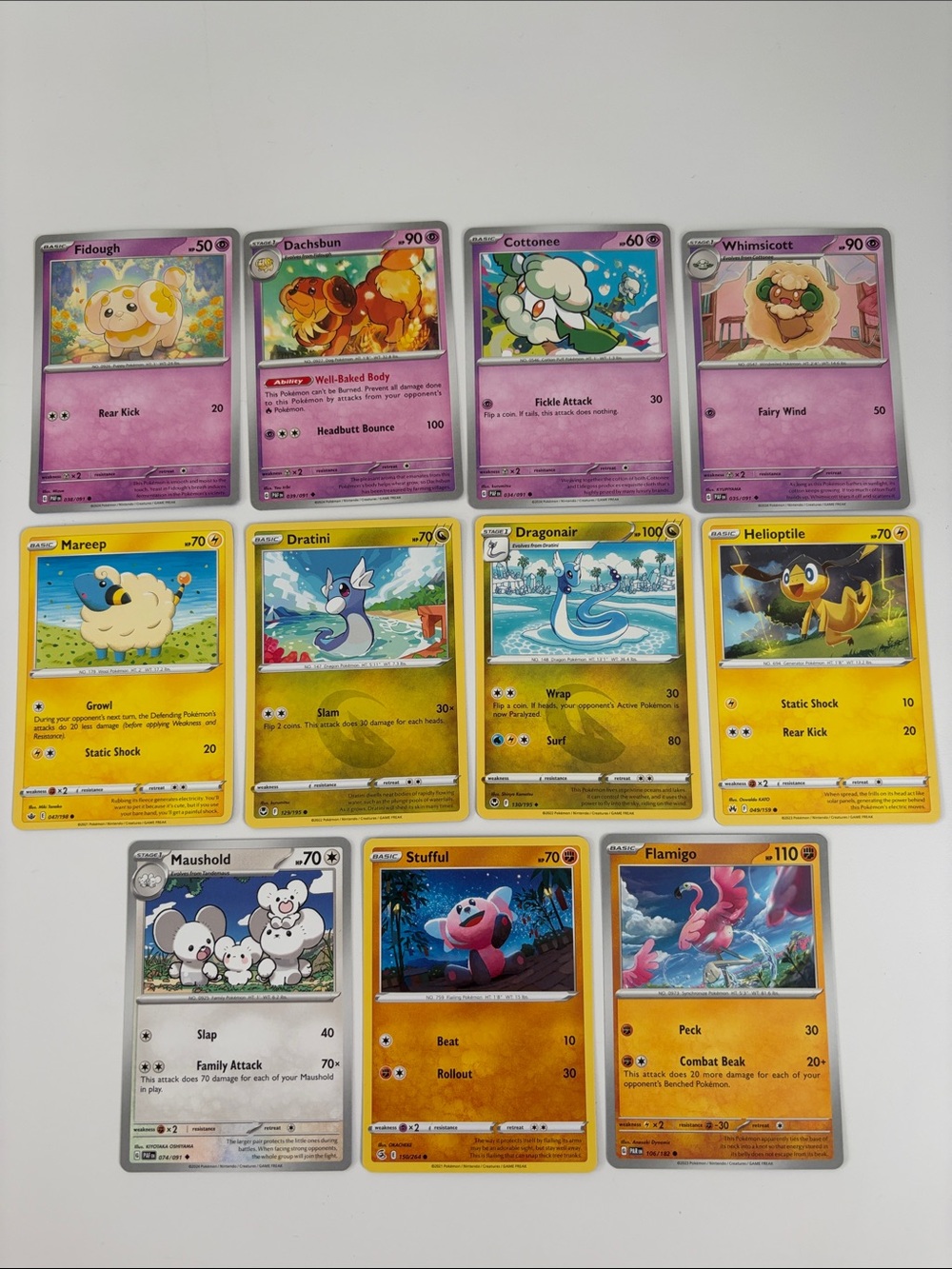💖 Cute Pokémon Card Lot | Fidough Dratini Cottonee Mareep Maushold ✨5/$25✨